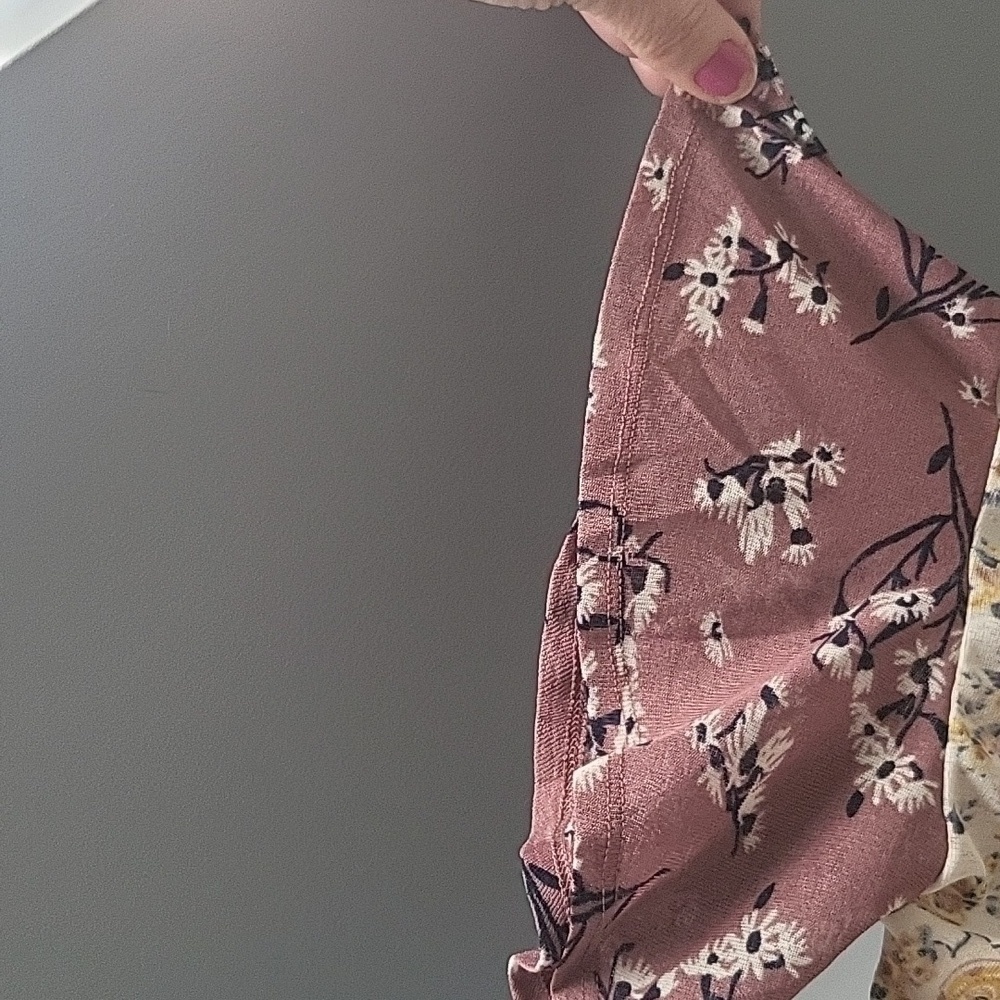 CATO floral print tie front duster with matching tank - Picture 4 of 5